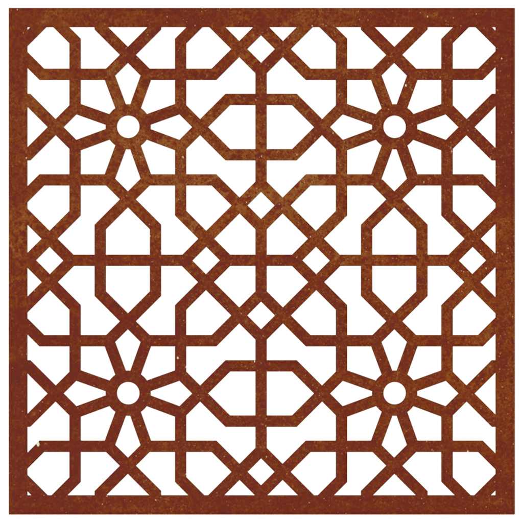 Garden Wall Decoration 55x55 cm Corten Steel Moorish Design