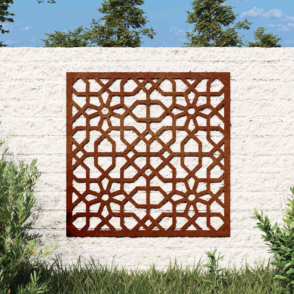 Garden Wall Decoration 55x55 cm Corten Steel Moorish Design
