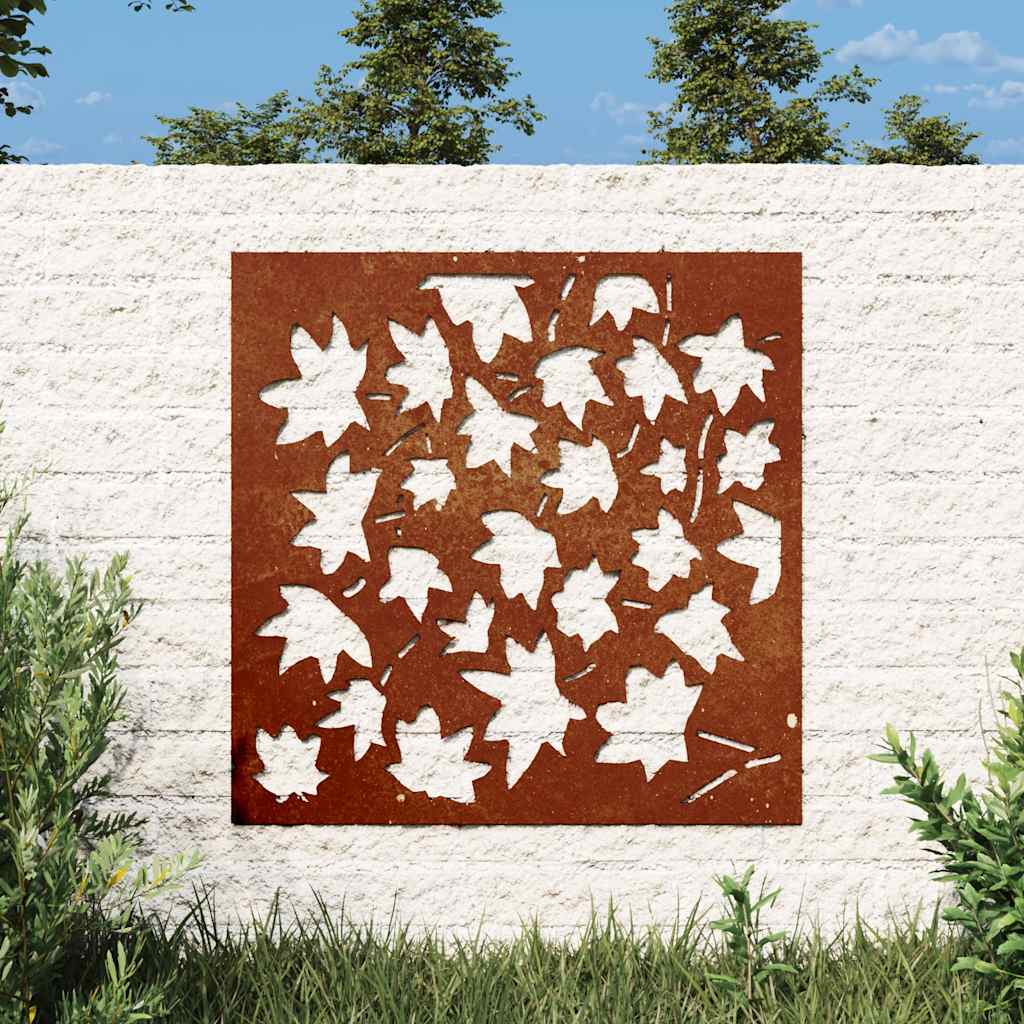 Garden Wall Decoration 55x55 cm Corten Steel Maple Leaf Design