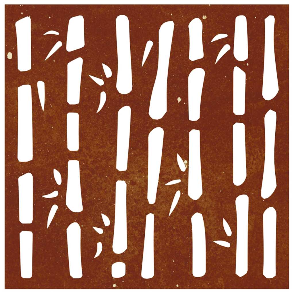 Garden Wall Decoration 55x55 cm Corten Steel Bamboo Design