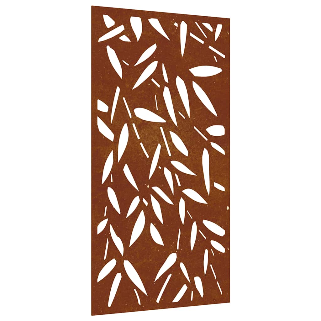 Garden Wall Decoration 105x55 cm Corten Steel Bamboo Leaf Design