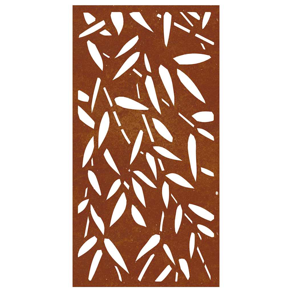 Garden Wall Decoration 105x55 cm Corten Steel Bamboo Leaf Design