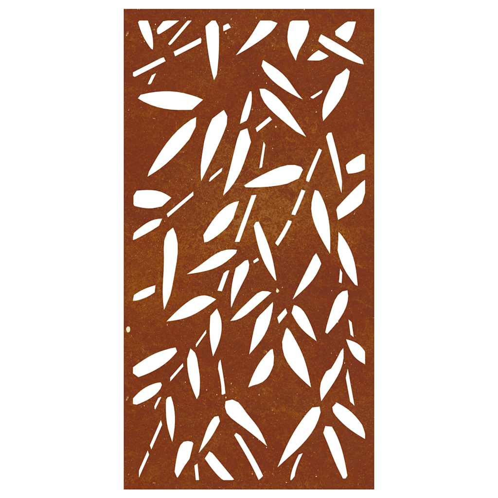 Garden Wall Decoration 105x55 cm Corten Steel Bamboo Leaf Design