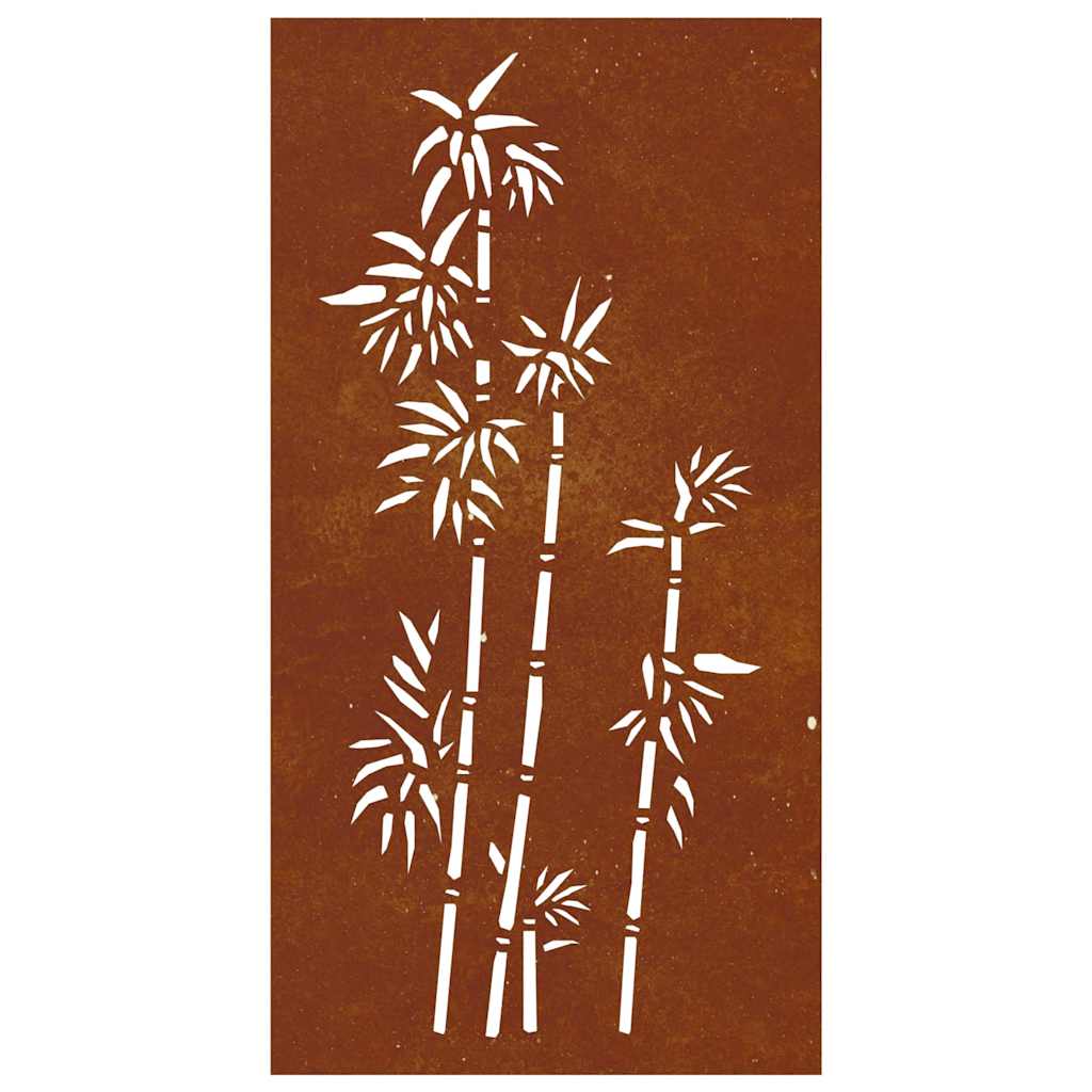 Garden Wall Decoration 105x55 cm Corten Steel Bamboo Design