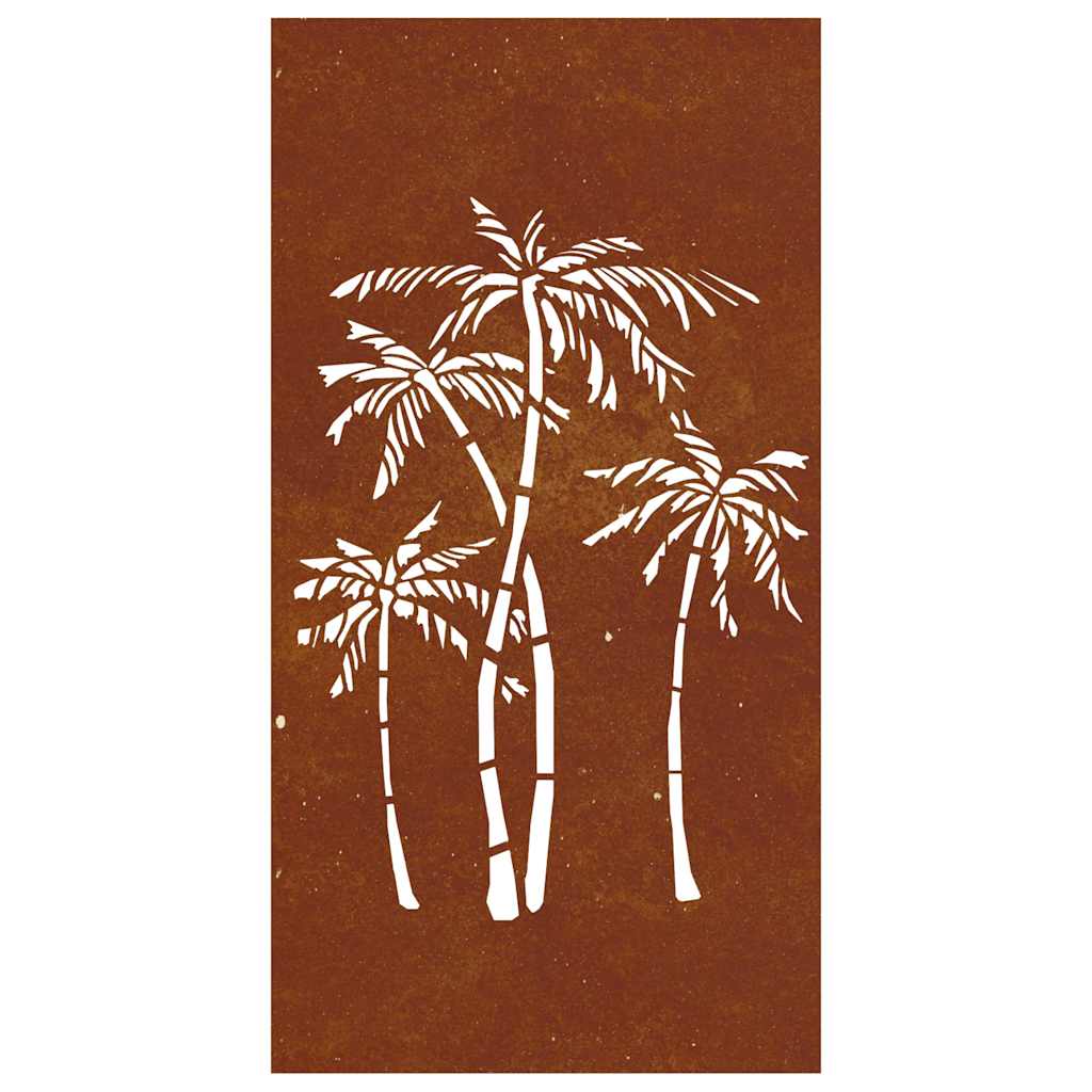Garden Wall Decoration 105x55 cm Corten Steel Palm Tree Design