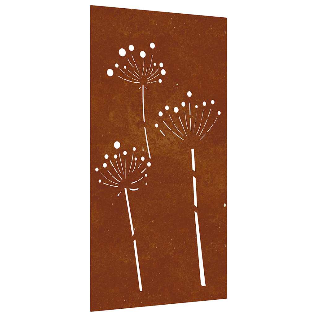 Garden Wall Decoration 105x55 cm Corten Steel Flower Design