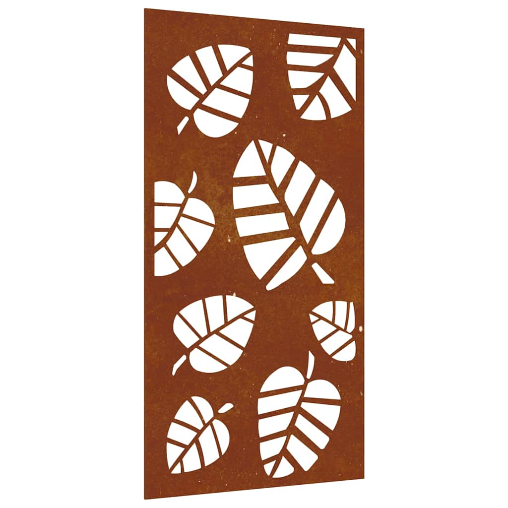 824488 vidaXL Garden Wall Decoration 105x55 cm Corten Steel Leaf Design