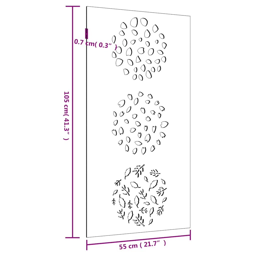 Garden Wall Decoration 105x55 cm Corten Steel Leaf Design