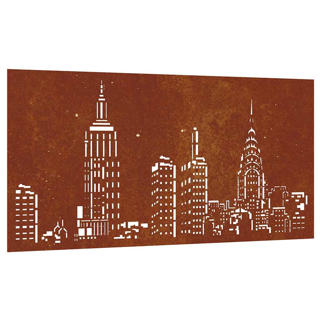 Garden Wall Decoration 105x55 cm Corten Steel Skyline Design