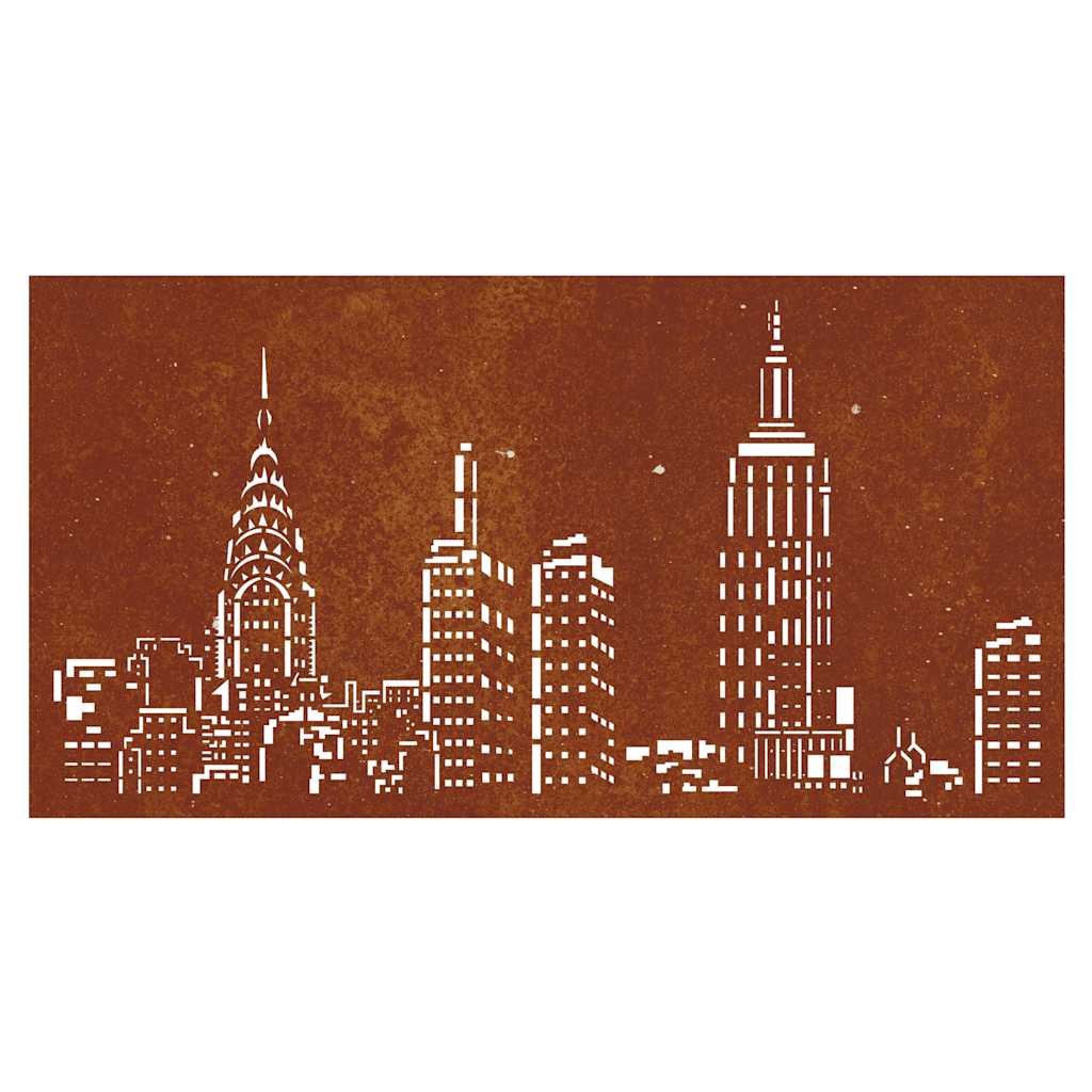 Garden Wall Decoration 105x55 cm Corten Steel Skyline Design