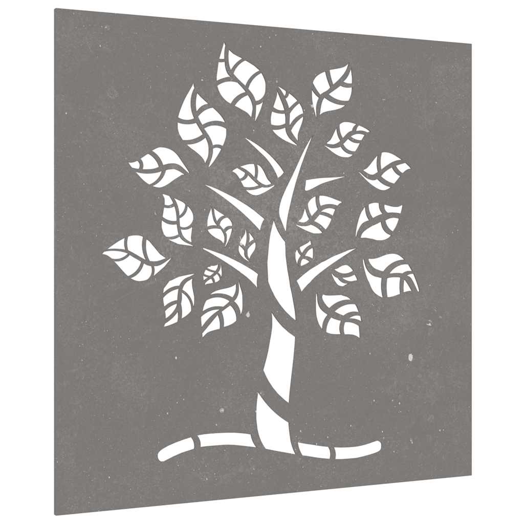 824505 vidaXL Garden Wall Decoration 55x55 cm Corten Steel Tree Design