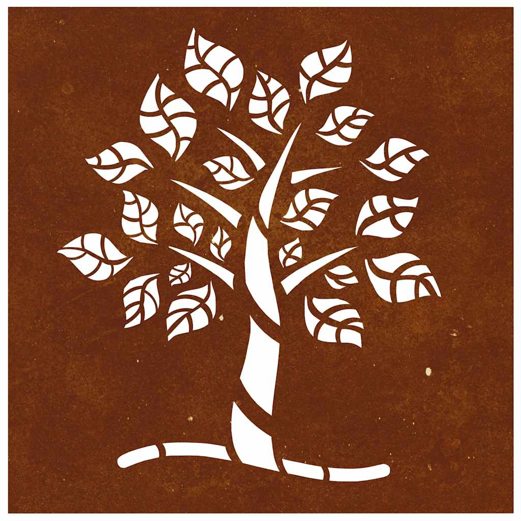 824505 vidaXL Garden Wall Decoration 55x55 cm Corten Steel Tree Design