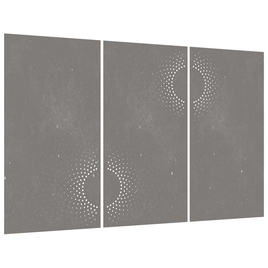 824512 vidaXL Garden Wall Decorations 3 pcs 105x55 cm Corten Steel Sun Design