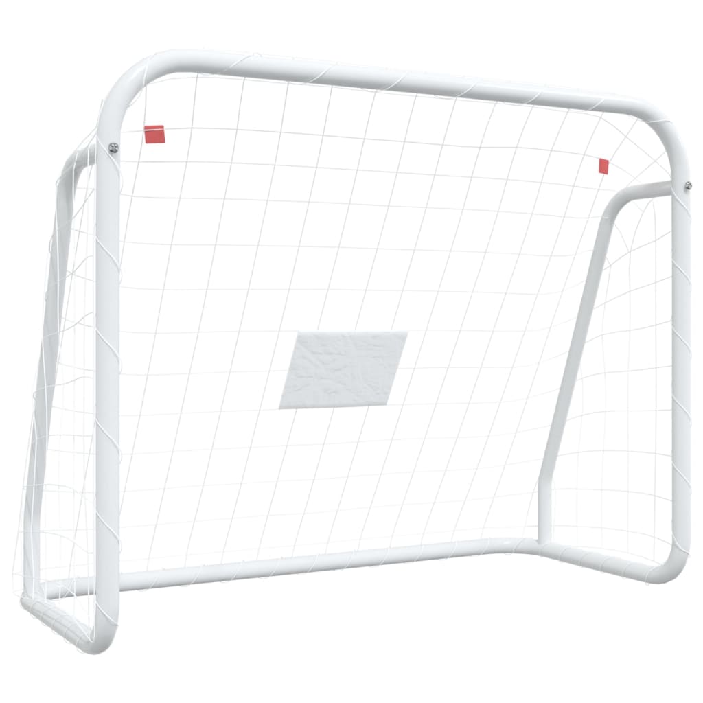 vidaXL Football Goal with Net White 125x96x60 cm Steel&Polyester