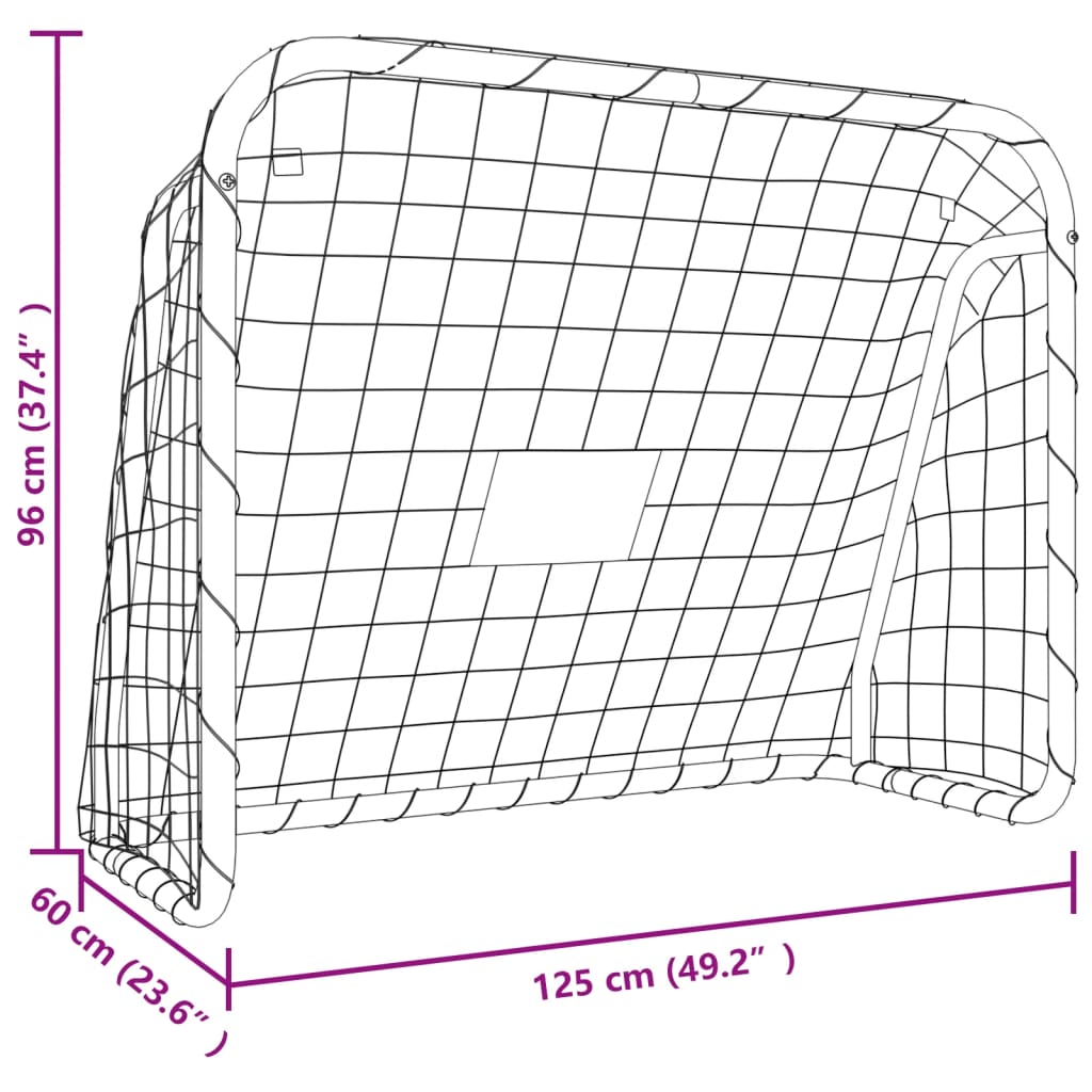 vidaXL Football Goal with Net White 125x96x60 cm Steel&Polyester