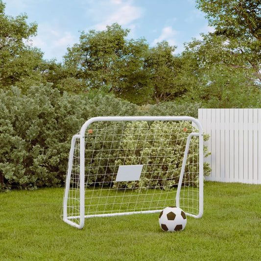 vidaXL Football Goal with Net White 125x96x60 cm Steel&Polyester