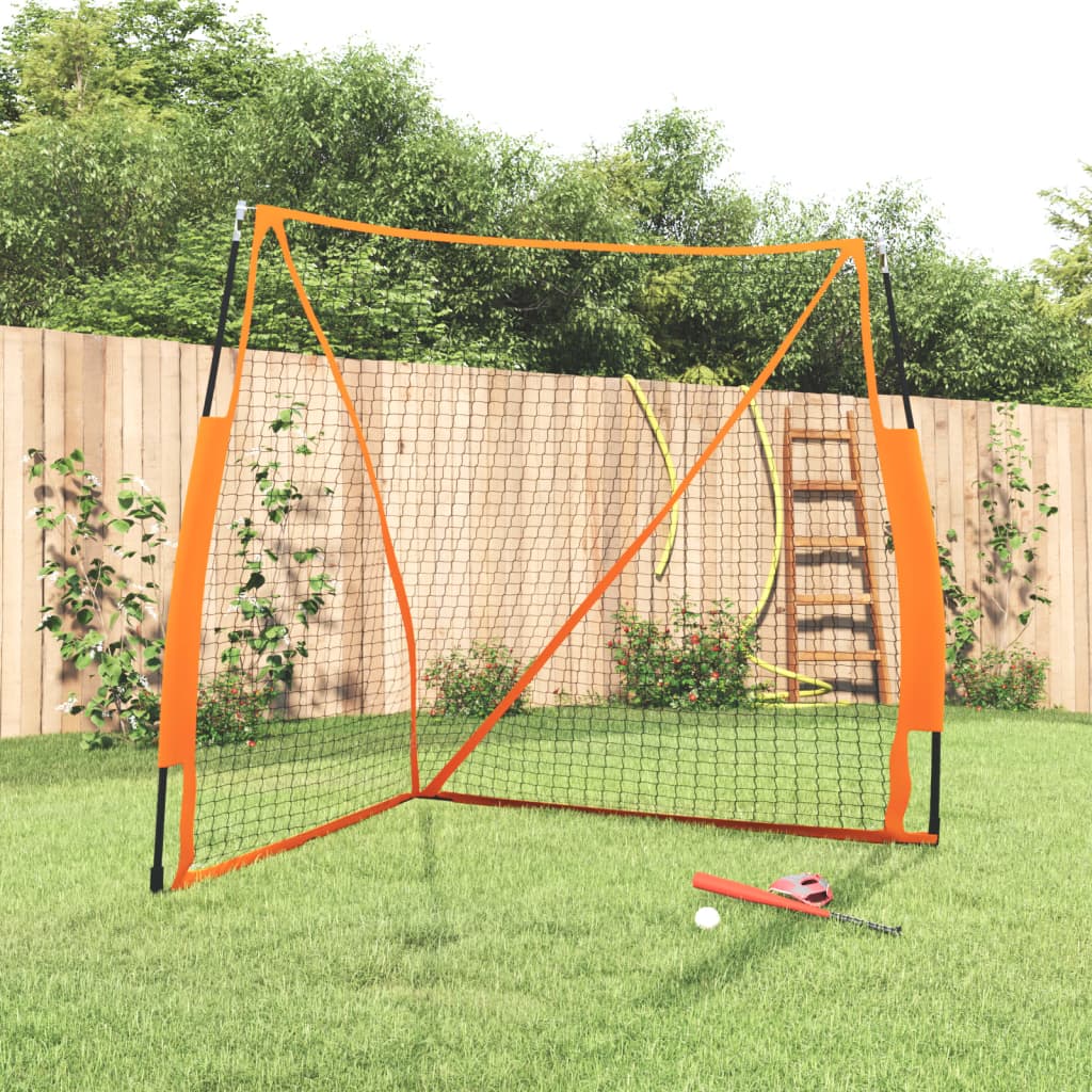 Portable Baseball Net Orange&Black 183x182x183 cm