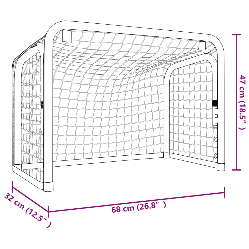 vidaXL Hockey Goal with Net Red&Black 68x32x47 cm Steel&Polyester