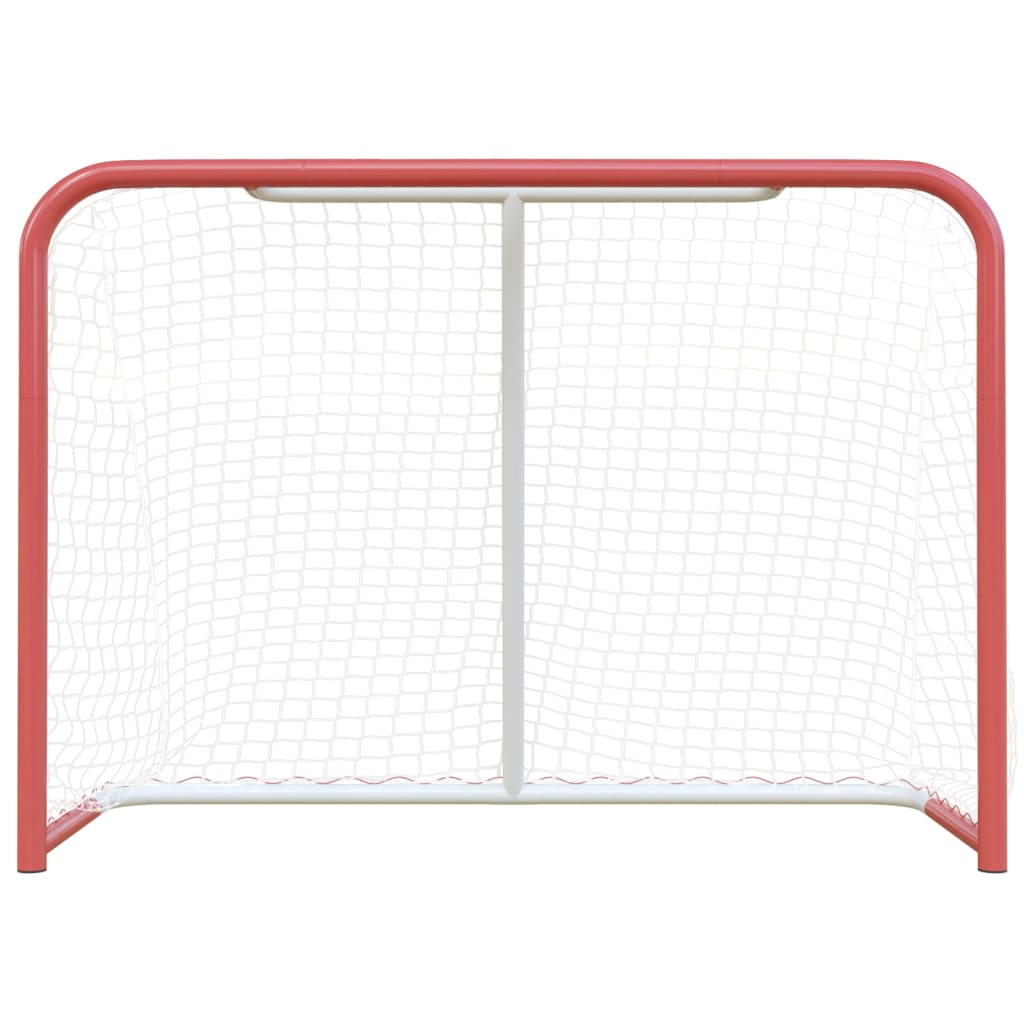 vidaXL Hockey Goal with Net Red&White 153x60x118 cm Steel&Polyester