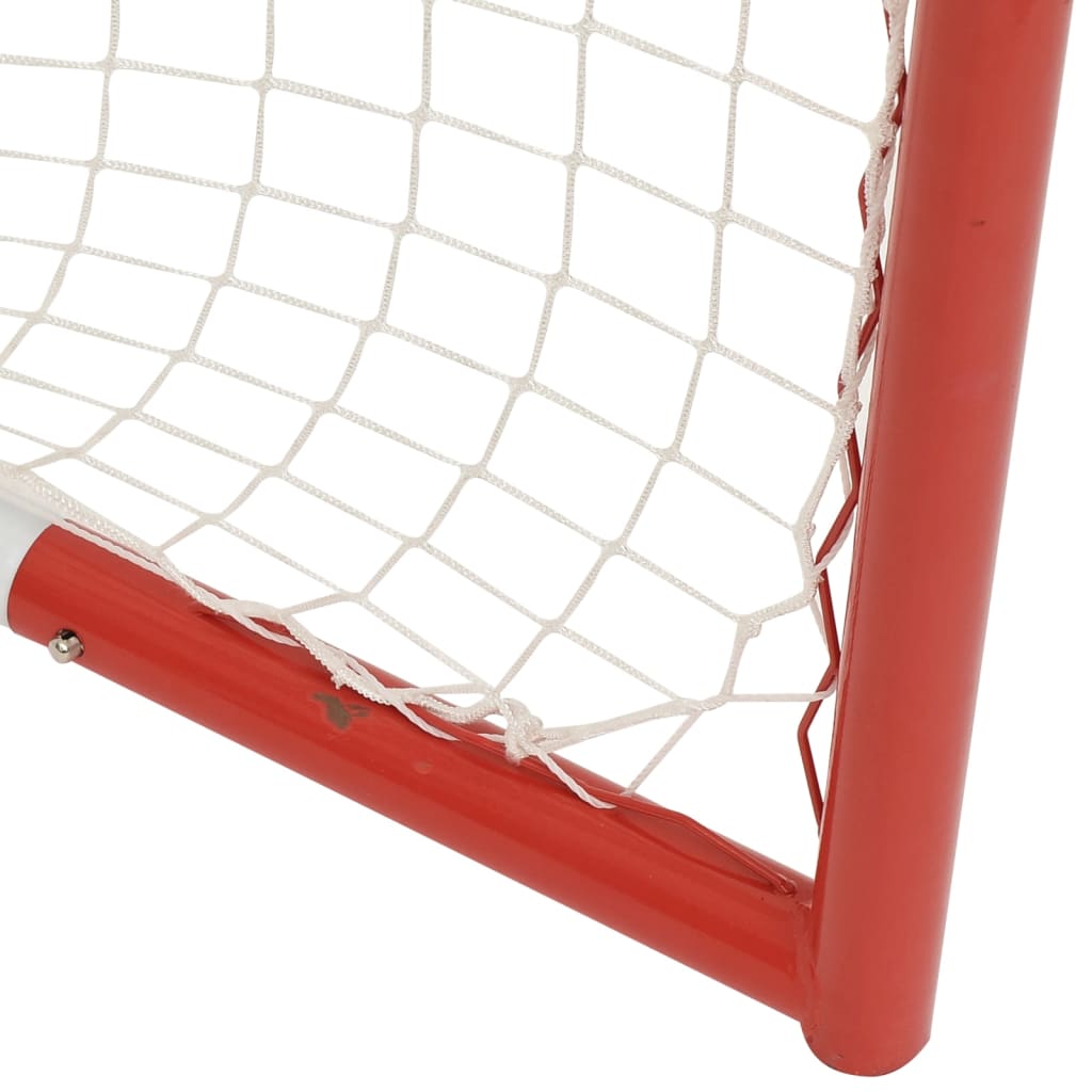 vidaXL Hockey Goal with Net Red&White 153x60x118 cm Steel&Polyester