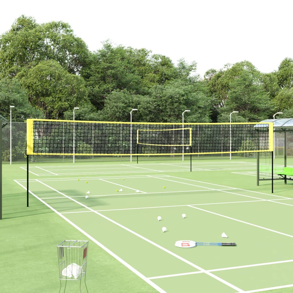 vidaXL Badminton Net Yellow and Black 600x155 cm PE Fabric