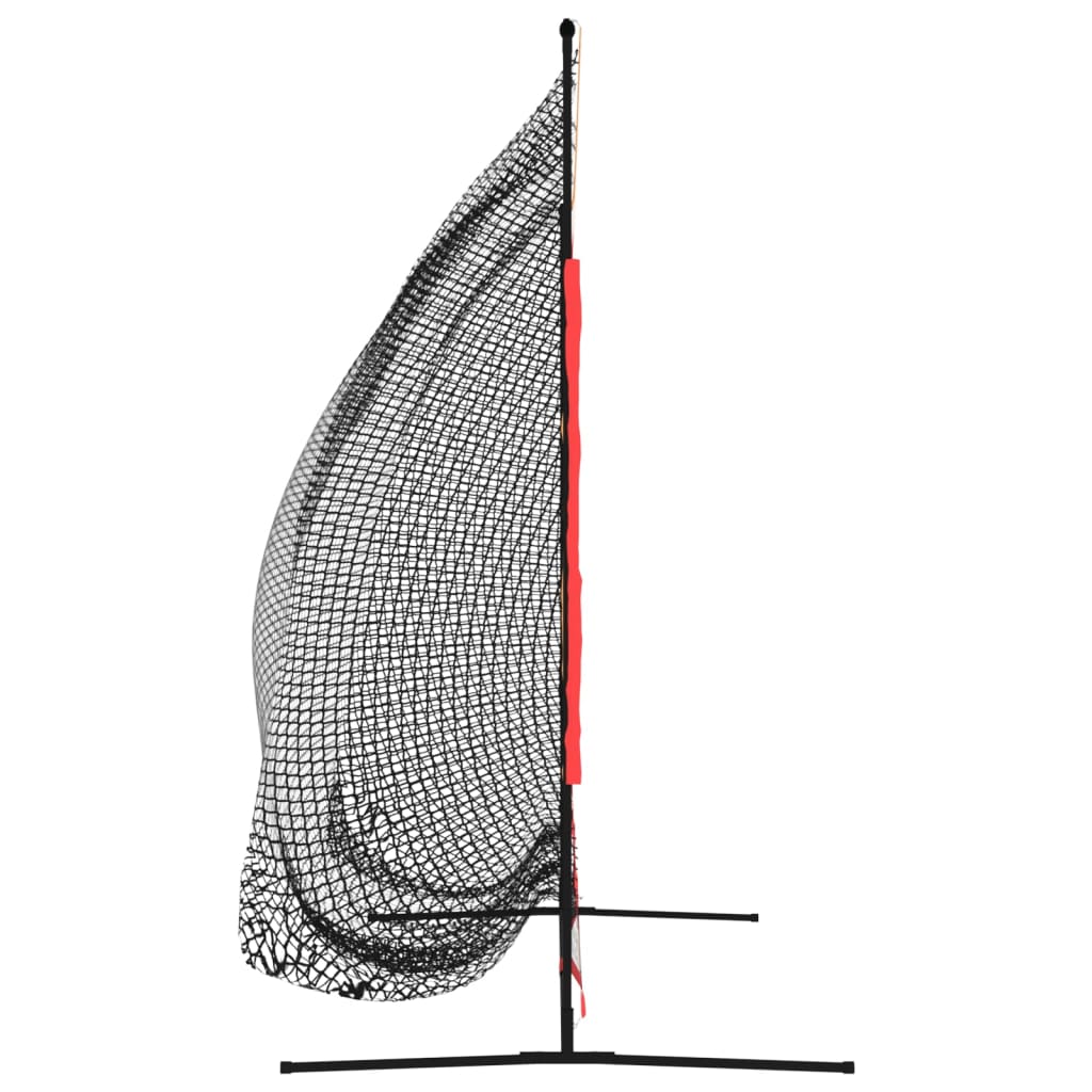 vidaXL Portable Baseball Net Black and Red 215x107x216 cm Polyester