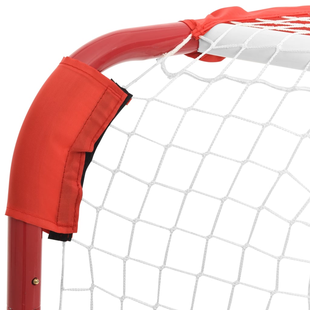 vidaXL Hockey Goal Red and White 137x66x112 cm Polyester