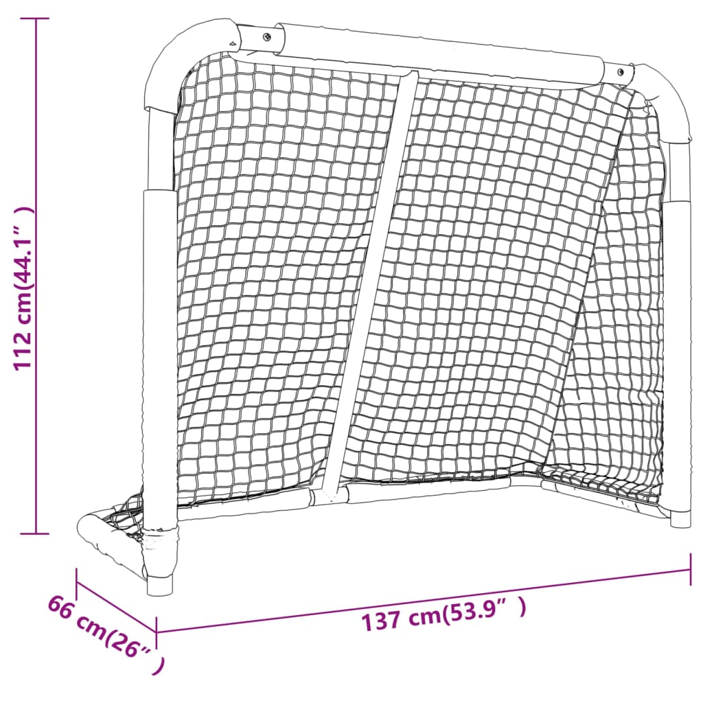 vidaXL Hockey Goal Red and White 137x66x112 cm Polyester