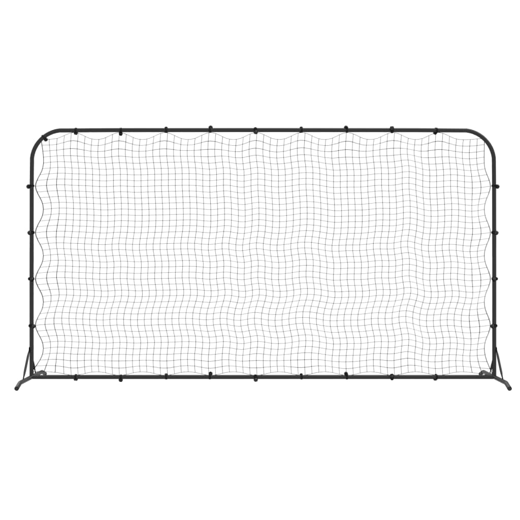 vidaXL Football Rebounder Net Black 366x90x183 cm HDPE