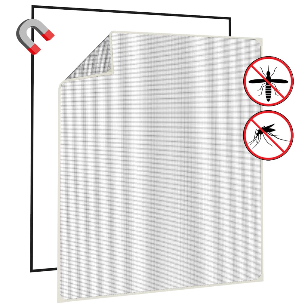 Magnetic Insect Screen for Windows White 120x140 cm