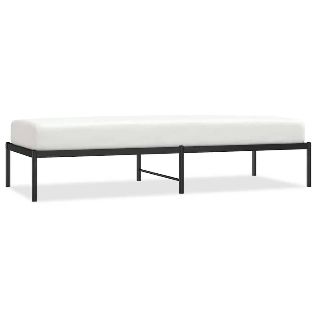 Metal Bed Frame without Mattress Black 75x190cm