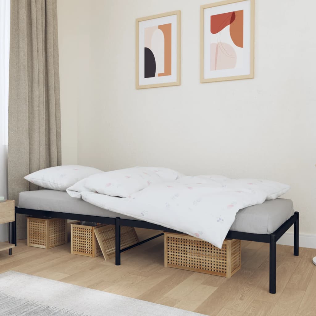 Metal Bed Frame without Mattress Black 80x200cm