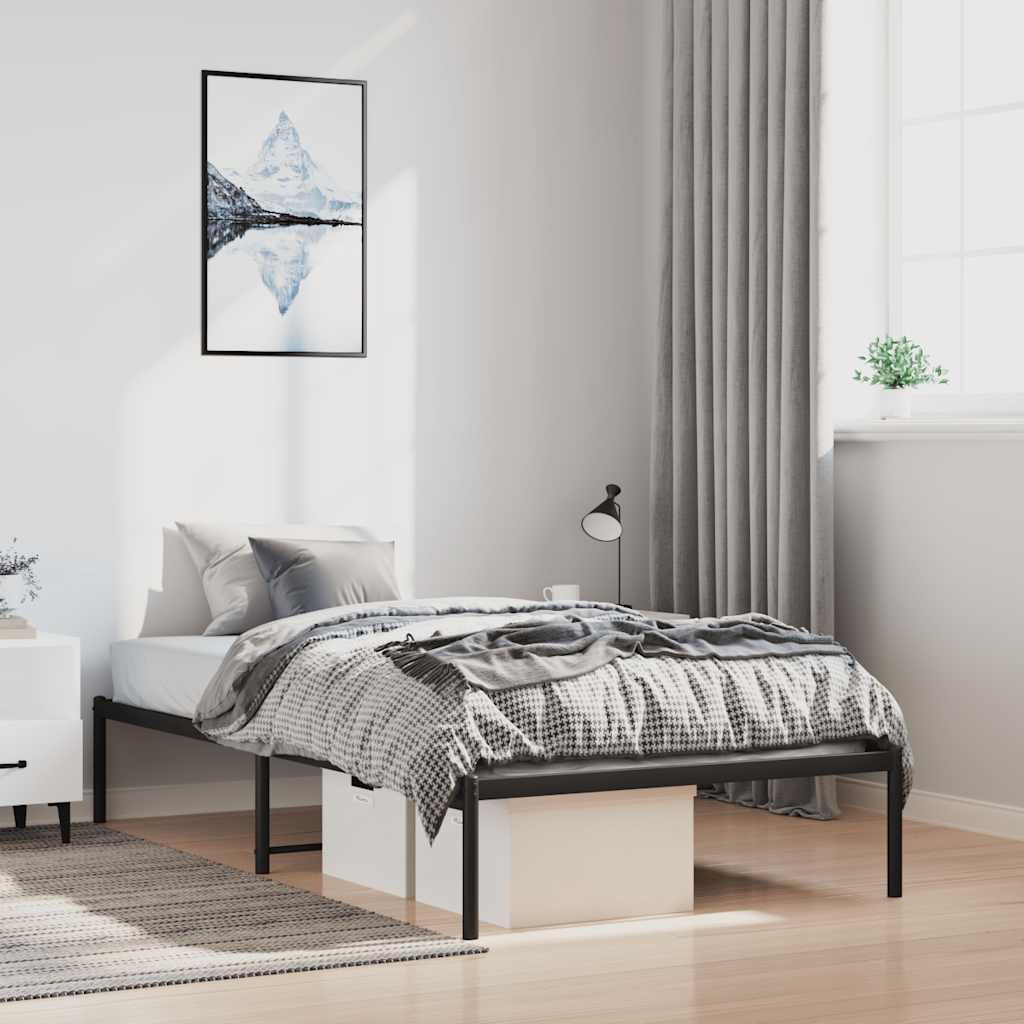 Metal Bed Frame without Mattress Black 100x200cm