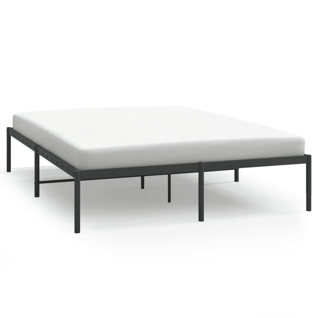 Metal Bed Frame without Mattress Black 150x200cm
