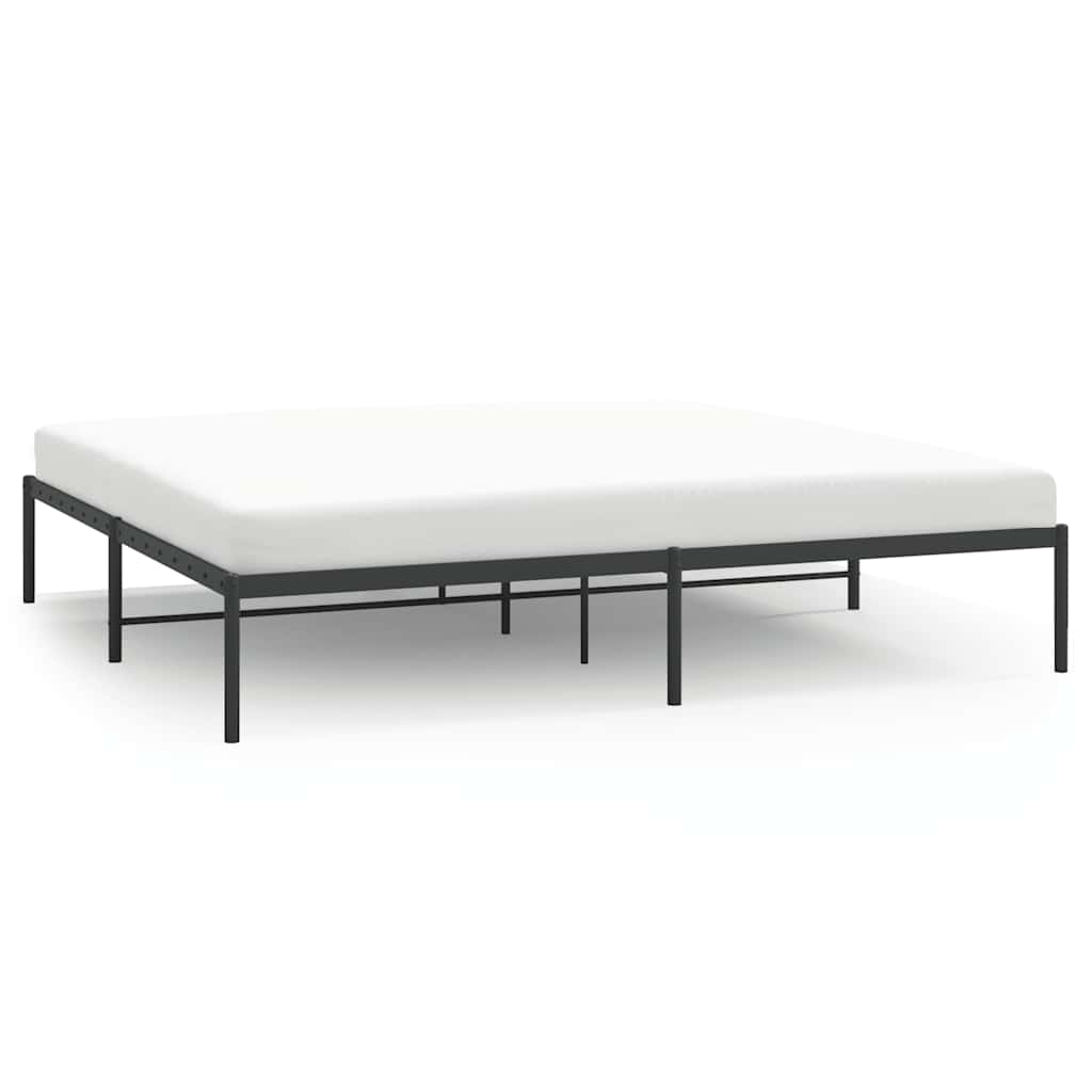 Metal Bed Frame without Mattress Black 180x200cm