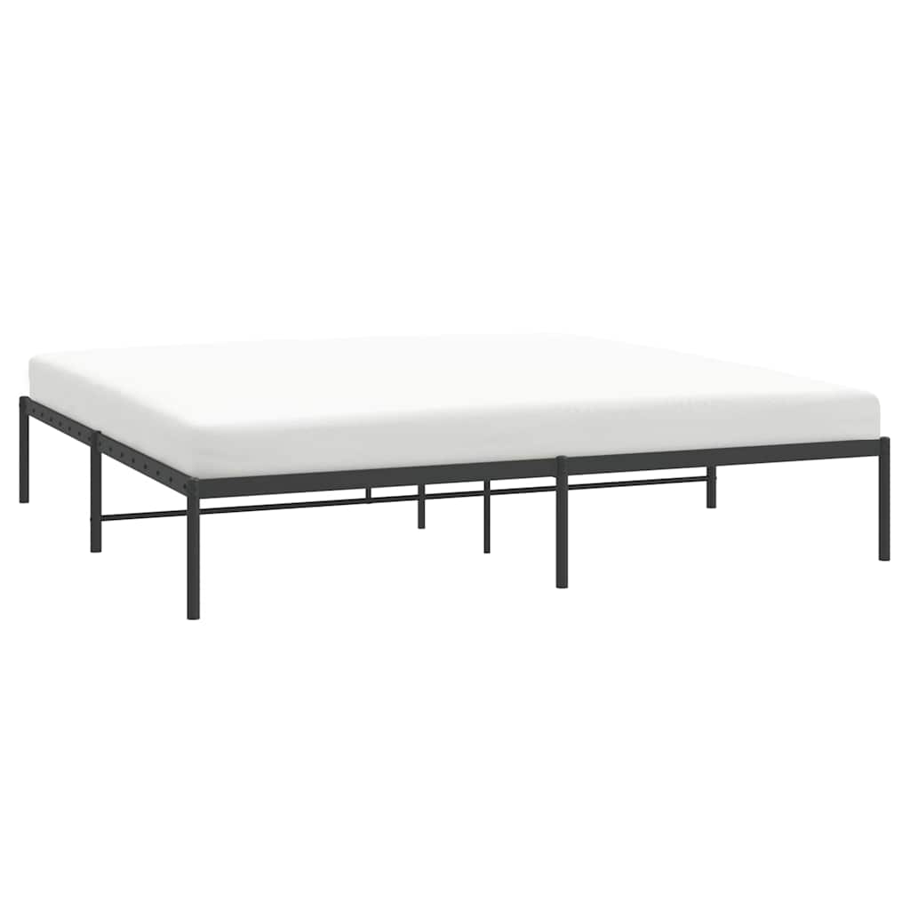 Metal Bed Frame without Mattress Black 180x200cm