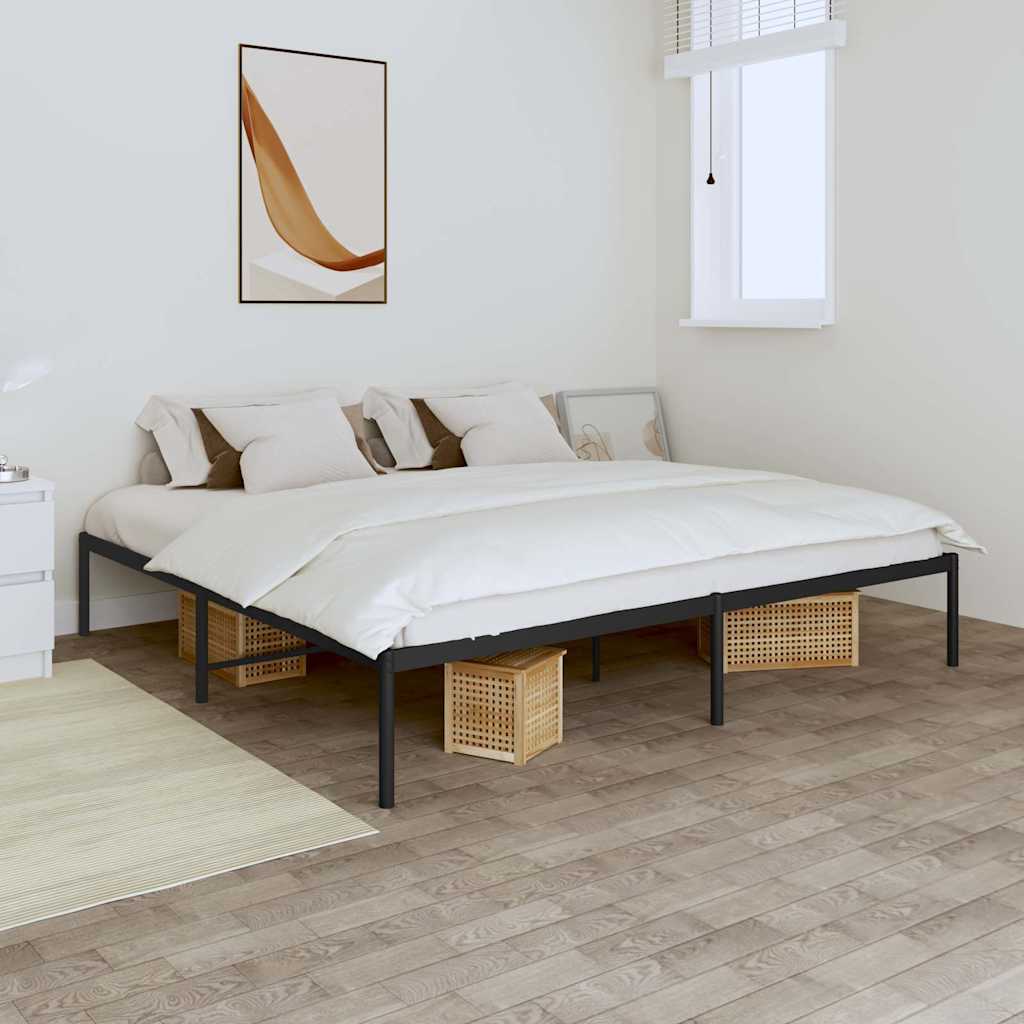 Metal Bed Frame without Mattress Black 180x200cm