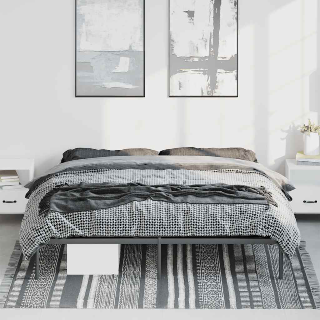 Metal Bed Frame without Mattress Black 193x203cm