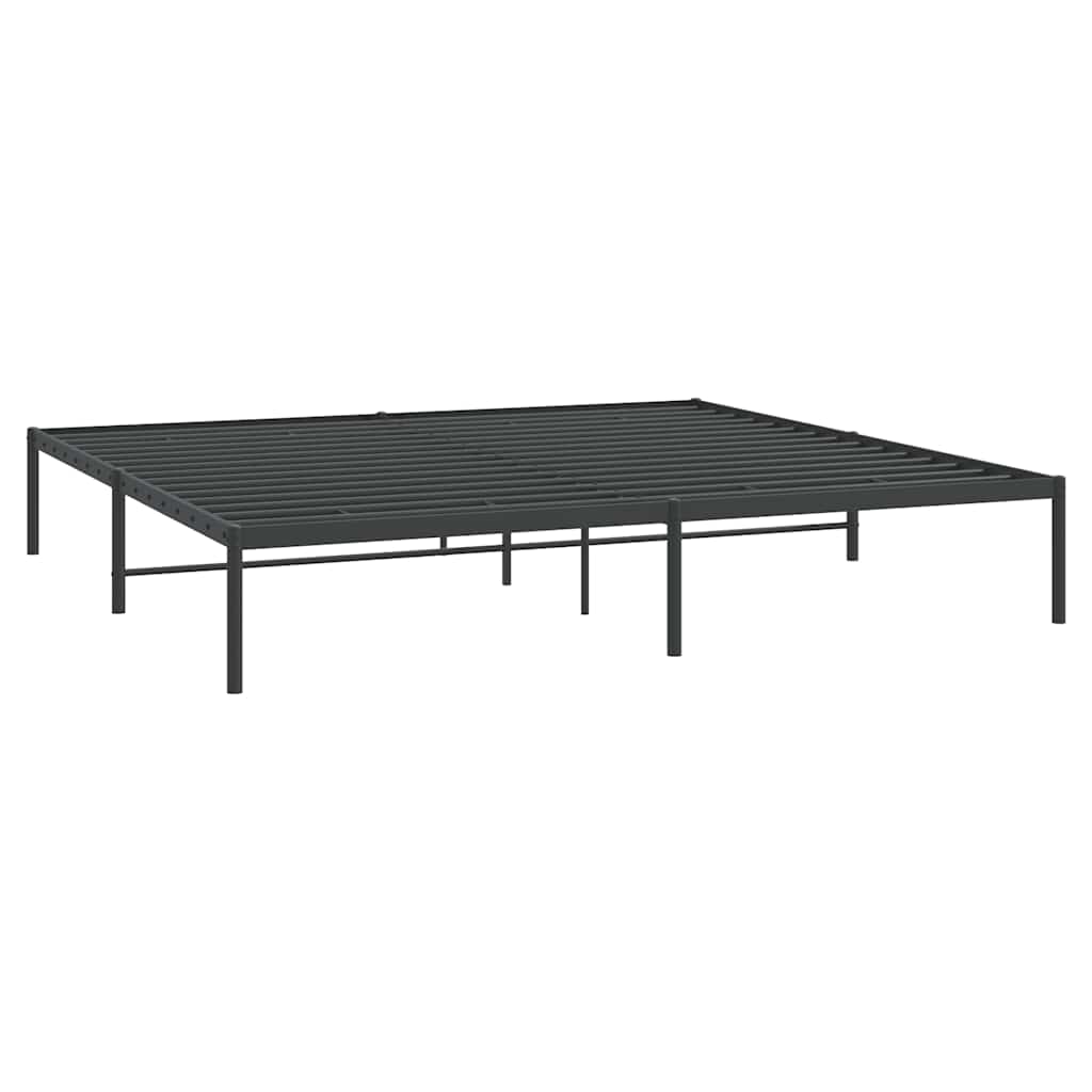 Metal Bed Frame without Mattress Black 200x200cm