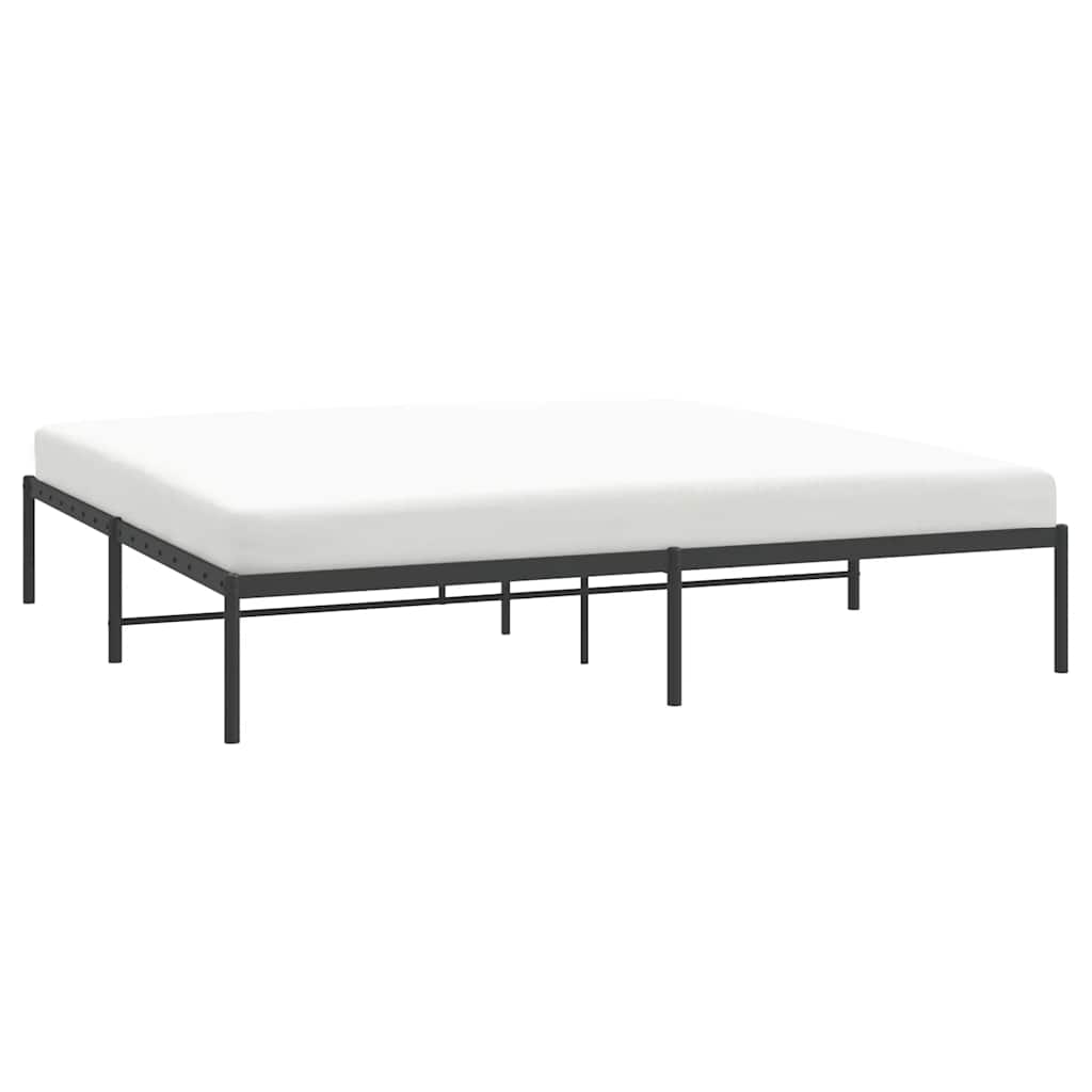 Metal Bed Frame without Mattress Black 200x200cm