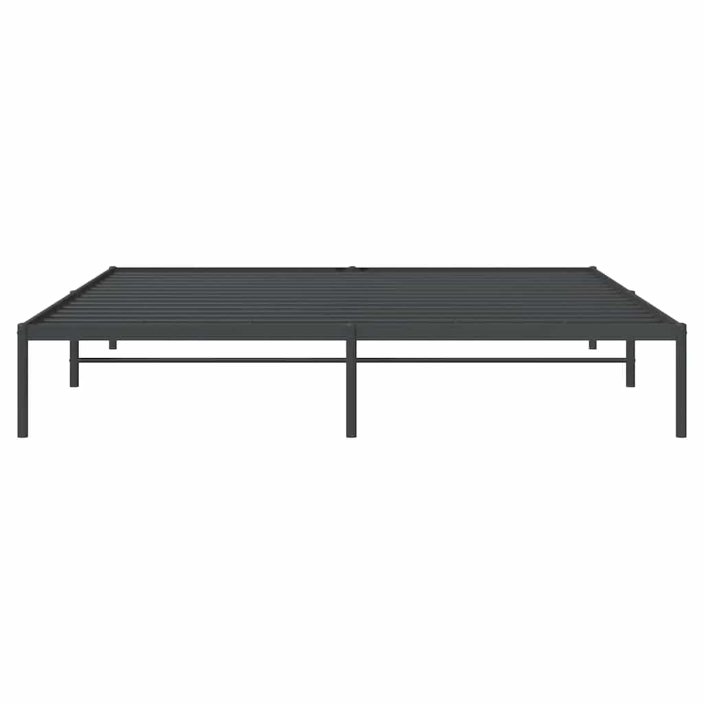 Metal Bed Frame without Mattress Black 200x200cm