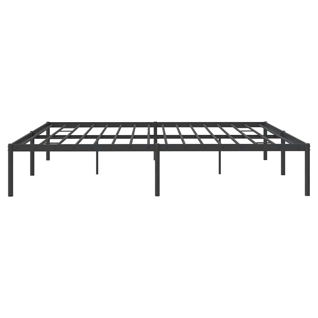 Metal Bed Frame without Mattress Black 200x200cm