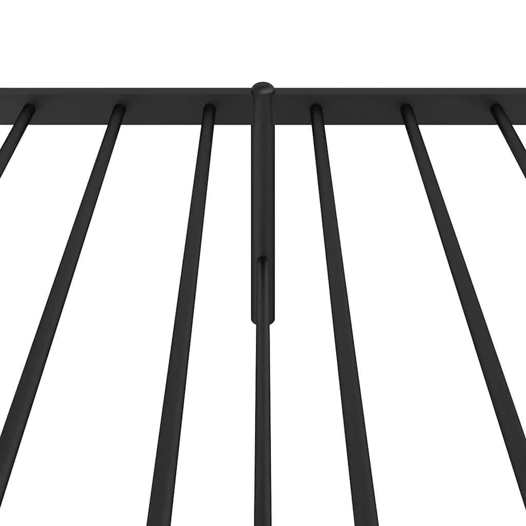 Metal Bed Frame without Mattress with Headboard Black 90x190cm