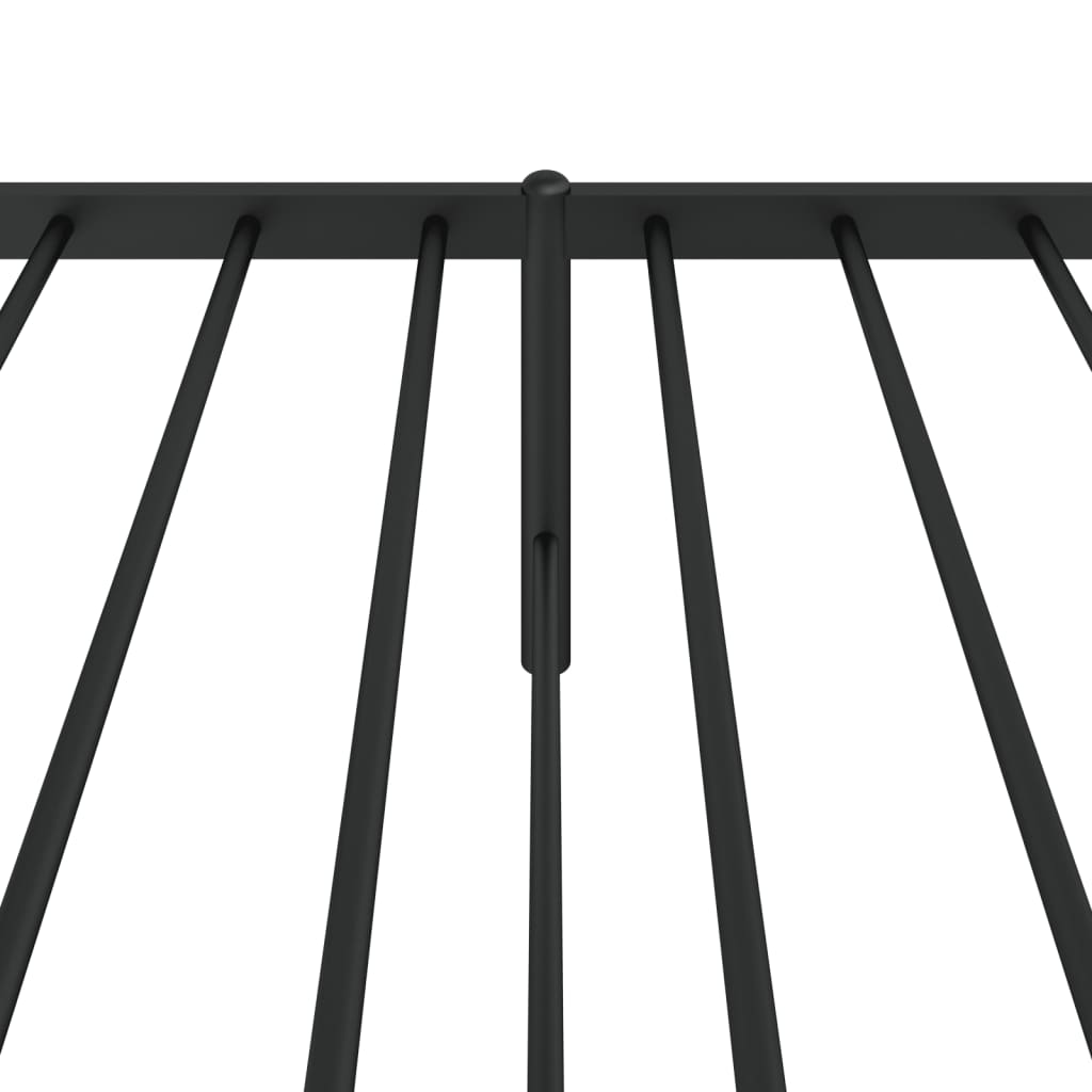 vidaXL Metal Bed Frame without Mattress with Headboard Black 107x203cm