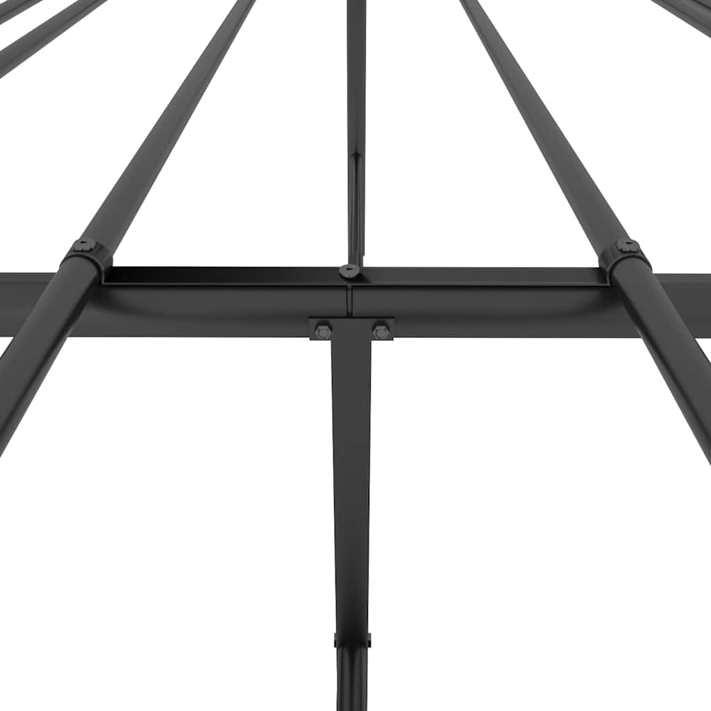 Metal Bed Frame without Mattress with Headboard Black 183x213cm