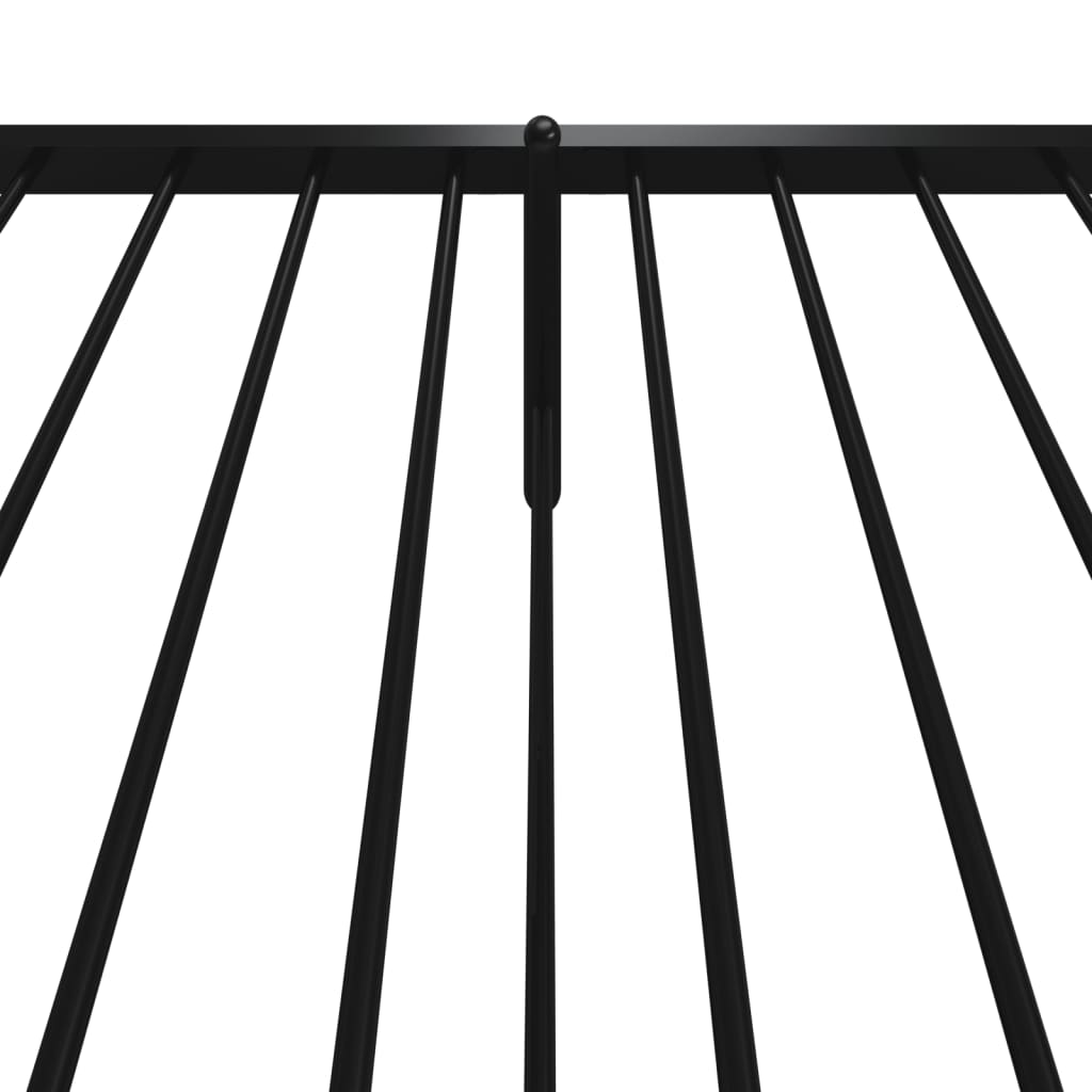 Metal Bed Frame without Mattress with Footboard Black 90x200cm