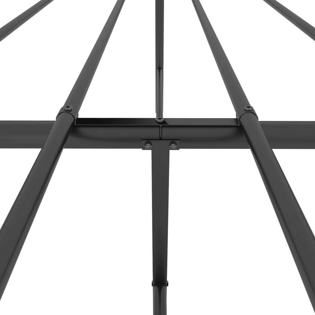 Metal Bed Frame without Mattress with Footboard Black 140x190cm