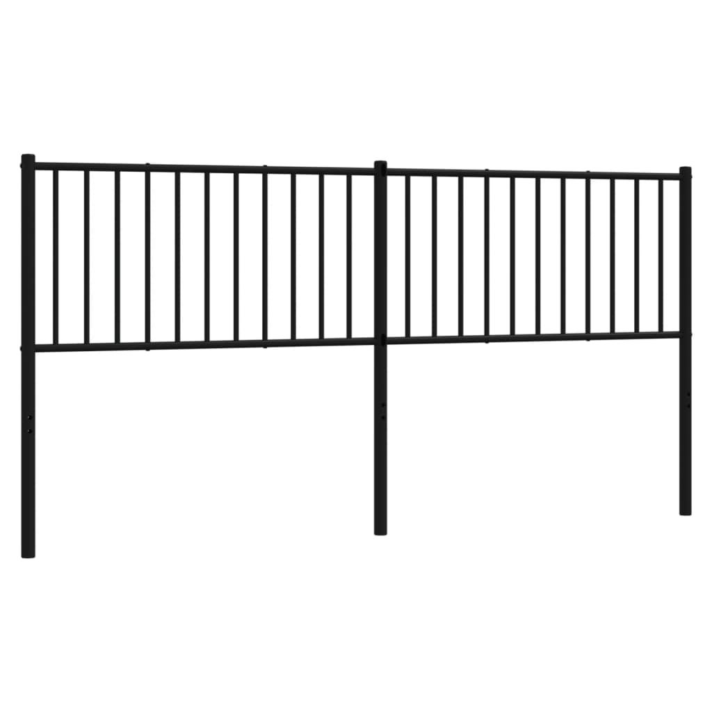 vidaXL Metal Headboard Black 180 cm