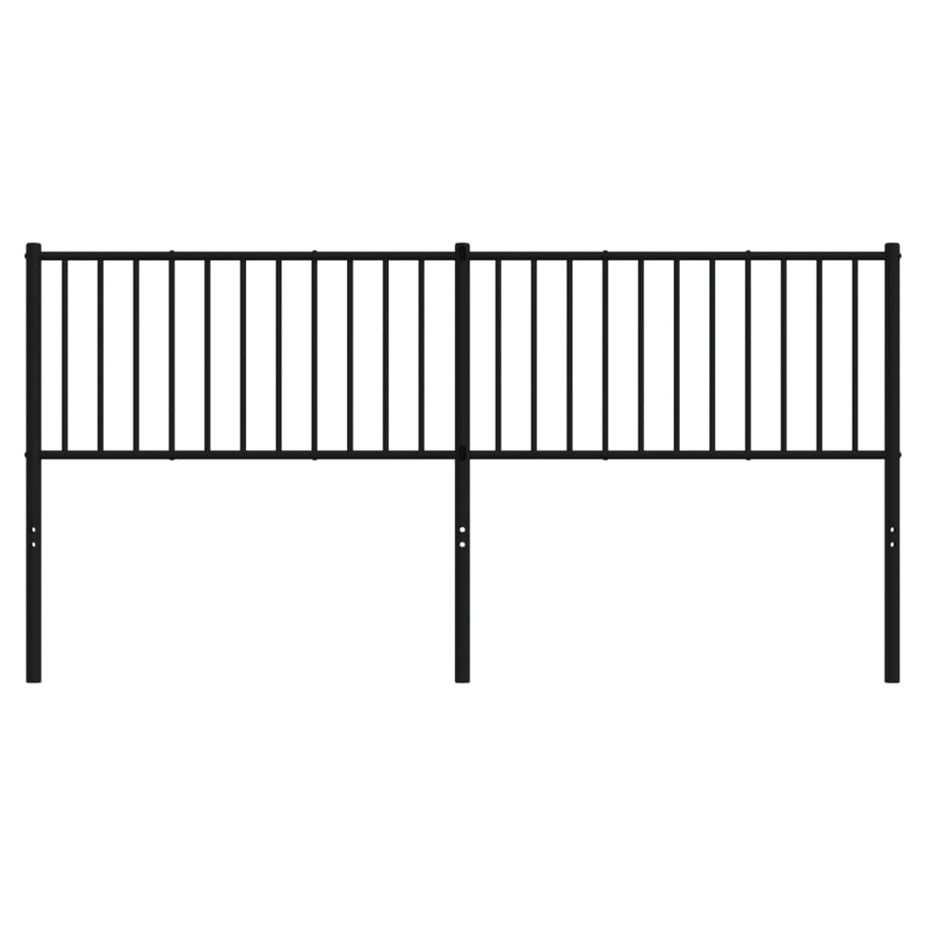 vidaXL Metal Headboard Black 180 cm