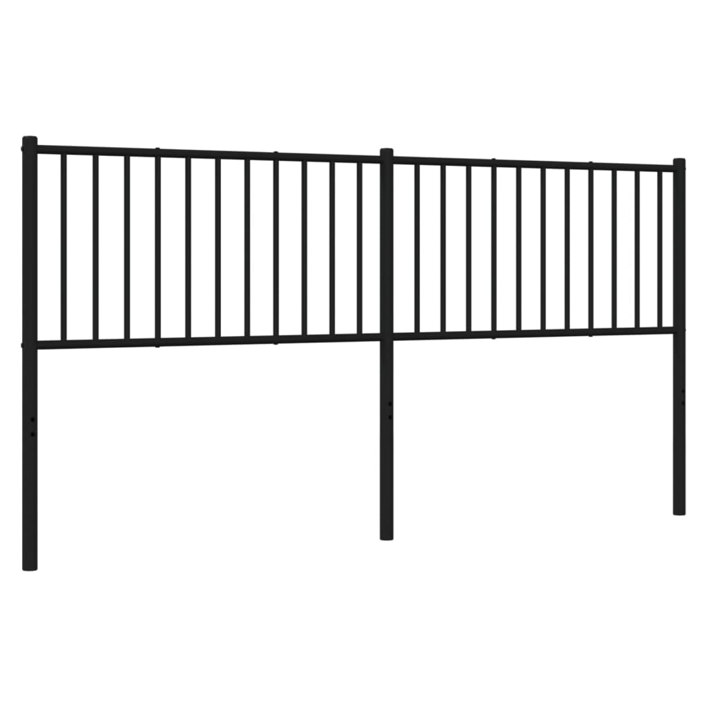 vidaXL Metal Headboard Black 180 cm